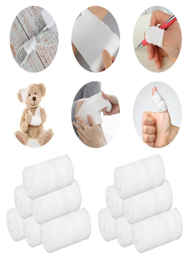 YSYONM Stretch Gauze Bandages 3" x 80" Gauze Tape 12 Rolls Gauze Rolled Bandage Cotton Elastic Gauze for Woulds, Injuries and Surgery After Care - Image 5